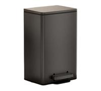 Fashionable Indoor Garbage Bin, Trash Can with Lid, Stainless Steel Garbage Can with Foot Pedal, Soft Close Step Trash Can with Inner Bucket for Home Office Commercial,Get More Storage(Black,21L)