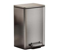 Fashionable Indoor Garbage Bin, Trash Can with Lid, Stainless Steel Garbage Can with Foot Pedal, Soft Close Step Trash Can with Inner Bucket for Home Office Commercial,Get More Storage(Silver,30L)