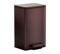 Fashionable Indoor Garbage Bin, Trash Can with Lid, Stainless Steel Garbage Can with Foot Pedal, Soft Close Step Trash Can with Inner Bucket for Home Office Commercial,Get More Storage(Wine Red,15L)