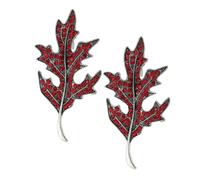 Fashionable Rhinestone Maple Brooches 2pcs Leaf Lapel Elegant Women's Jewelry Fall for Birthday