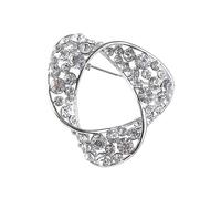 Fashionable Women's Vintage Brooches Scarf Pins Rhinestone Inlay Stylish Jewelry Brooch for Lady Girl Silver Party Accessory