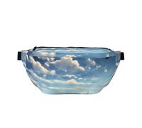 FashionableWhite Clouds Over The Sea Running Riñonera ligera y cómoda, adecuada para viajes, compras, ciclismo y fitness