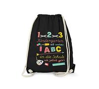 Fashionalarm Bolsa de deporte - ABC in die Schule ich jetzt GEH | Kinder Rucksack Spruch lustige Geschenk Idea Einschulung Schule Schulkind 1er Klasse, Negro , talla única, Único