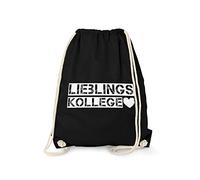 Fashionalarm Bolsa de deporte - Colegio favorito | Mochila divertida con texto en alemán como idea de regalo para colegas de trabajo para dar las gracias a la profesión y el trabajo, Negro , talla