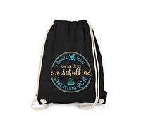 Fashionalarm Bolsa de deporte - Escuela Rockt - Ich Bin jetzt ein Schulkind - Einschulung 2017 | Kinder Rucksack mit coolem Spruch als Geschenk Idee, Negro , talla única, Único