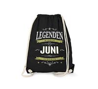 Fashionalarm Bolsa de deporte - Legenden werden im Juniber geboren | Fun Rucksack mit coolem Spruch als Geburtstag Geschenk Idee für Herren, Negro , talla única, Único