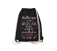 Fashionalarm Bolsa de deporte - Madre Sein ist der Beste Job der Welt | Fun Rucksack als Geburtstag Geschenk Idee & für Muttertag Mama Mutti, Negro , talla única, Único