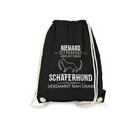 Fashionalarm Bolsa de deporte - Nadie es perfecto - Pastor alemán | Divertida mochila con texto en alemán "Birthday", idea de regalo de cumpleaños, Negro , talla única, Único