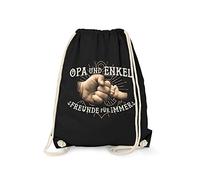 Fashionalarm Bolsa de deporte - Opa & Nikel - Friends für immer | Fun Rucksack mit Motiv & coolem Spruch als Geschenk Idee Geburt Junge Nikelsohn Kind Baby, Negro , Talla única para todos, Único
