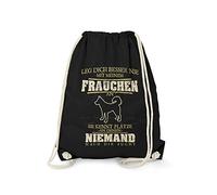 Fashionalarm Bolsa de deporte - Siberian Husky - Leg Dich Besser nie mit Meinem Frauchen an | Fun Rucksack lustige Spruch Geschenk Idee Hunde Eigitzer, Negro , talla única, Único