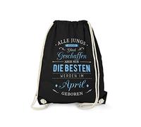Fashionalarm Bolsa de deporte - Solo los mejores chicos se nacen en abril | Mochila divertida con texto en alemán como regalo de cumpleaños para niños, Negro , talla única, Único