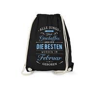 Fashionalarm Bolsa de deporte - Solo los mejores chicos se nacen en febrero | Mochila divertida con texto en alemán como regalo de cumpleaños para niños, Negro , talla única, Único