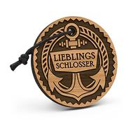 Fashionalarm Llavero de madera con forma de ancla, rocío, con grabado, regalo de cumpleaños, cerrajero, constructor de metal, profesión, trabajo, marrón, ver descripción