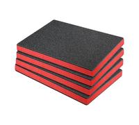 FashionCha 4 Piezas Insertos de Espuma para Maletas, Láminas de Espuma EPE, Almohadilla de Polietileno Rojas y Negras Recortables para Caja de Herramientas, Cajón de Almacenamiento, 40cmx35cmx2.5cm