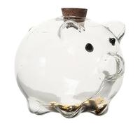 FashionCha Alcancía de Cerdito Hucha Transparente Caja para Monedas Banco de Ahorro de Vidrio Contenedor Decorativo Adecuado para Niños Niñas Escritorio Habitaci, Transparente 5x6cm