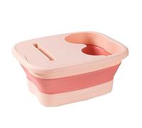 FashionCha Bañera Plegable para Pies, Lavabo Portátil con Tapa, Rosado
