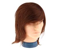 FashionCha Cabeza de Maniquí Masculino de 10" con Cabello Marrón Real