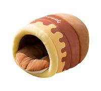 FashionCha Cama para Gatos Refugio de Invierno Casa Nido Cueva de Felpa Y Cama para Mascotas Pequeñas Autocalentable Y Segura Adecuado para Gatos Que Buscan Un, M Brown