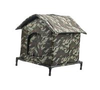 FashionCha Casa para Gatos al Aire Libre Refugio para Gatos Vagabundos Impermeable con Base Elevada Estructura Aislada de Material Oxford para Proteger Mascotas, M