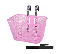 FashionCha Cesta de Bicicleta para Niños Cesta Delantera de Metal Accesorio Infantil Canasta de Carga con Diseño Reforzado Adecuado para Transportar Juguetes Y, Rosa