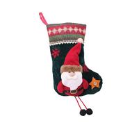FashionCha Christmas Stocking Bolso Decorativo Navideño Confeccionado en Poliéster Lavable con Lazo Reforzado Ofrecer Regalos Y Dulces Apto para CE, Papá Noel