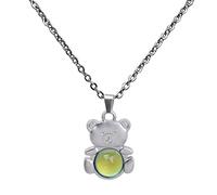 FashionCha Collar de Humor con Colgante de Piedra Mágica Collar de Sentimientos Y Joya de Estilo Antiguo Medallón de Corazón de Acero Adecuado para Pers, soportar, 50cm