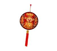 FashionCha Dios de La Adorno Puerta Entrada año Chino Colgante Madera Estructura Doble Movimiento con Borla Y Frase Fu Adecuado para Habita, Style B, Individual