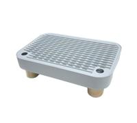 FashionCha Escalón para Arenero de Gatos Rampa Elevada Taburete de Entrada Alfombra Recolectora Reposapiés Lavable con Base Estable Y Segura Adecuado para Gatit, Gris Claro