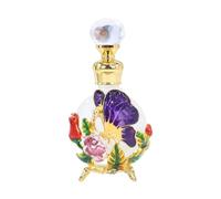 FashionCha Frasco de perfume de vidrio, frasco de aceite esencial, 25 ml, de perfume vacío con dije decorativo de vidrio, Violeta