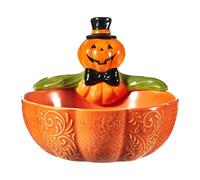 FashionCha Halloween Candy Bowl Recipiente Calabaza de Cerámica para Dulces Y Snacks Centro de Mesa Decorativo Ideal para Fiestas Regalos Decoración de Escritori