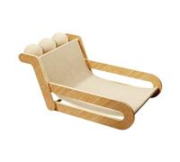 FashionCha Hamaca para Gatos, Silla Rascadora de Suelo con Pelotas de Juguete, Salón para Gatos