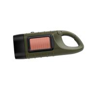 FashionCha Linterna Recargable Linterna de Mano LED Ligera Mini Ergonómica con Opción de Carga Solar Y Manivela PP Y Diseño Compacto Adecuada para Activ, Verde