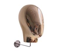 FashionCha Mannequín Cabeza Modelo Montado en Pared Soporte para Sombreros Exhibidor de Gorras Porta Pelucas Material Fácil de Limpiar Adecuado para Salones Barb, Oro