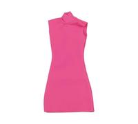 FashionCha Miniatura Vestido Mujer Espalda Descubierta Fiesta Sin Mangas Disfraz Muñeca Tela Adecuado para Fotografía Juego Colección, Rosa Roja