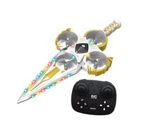 FashionCha Modelo Avión Juguete Upgraded Sword RC Airplane con Comando Remoto y Gestos 360° Flip Material PP Iluminación Nocturna Adecuado, Oro