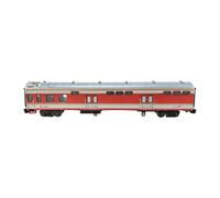 FashionCha Modelo de Vagón de Equipaje de Tren 1/75 con Bogies Auténticos Puertas Funcionales Material PP Resistente Luces LED Adecuado para Decoración de Escrit, Rojo