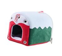 FashionCha Nido Cálido para Pájaros Pequeño Casa Cama Colgante Felpa Esponja Invierno Hamaca Estable Adecuado para Hámster Chinchilla Entorno Doméstico, Verde