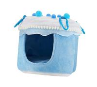 FashionCha Nido Cálido para Pájaros Pequeño Casa Cama Colgante Felpa Esponja Invierno Hamaca Estable Adecuado para Hámster Chinchilla Entorno Doméstico, Azul