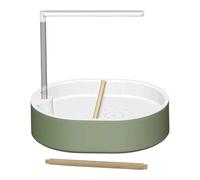 FashionCha Parrot Bathtub Automática para Baño de Loros Y Bomba Perchas de Madera Ajustables Fácil Instalación Adecuado para Cockatiel Agapornis B, Cabezal de Ducha Blanco