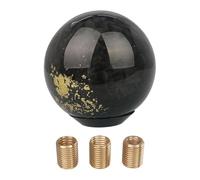 FashionCha Perilla de Cambio Universal Mango Palanca Adaptador Accesorio Fibra de Carbono Aluminio Diseño Antideslizante Adecuada para Mecánicos Conducción, Oro Redondo 5.2cm