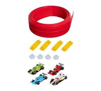 FashionCha Pista Flexible para Coches de Carreras con Ventosas Potentes Juego Infantil de Ensamblar Y Llevar Adecuada para Juegos Familiares Parques Regalo, Rojo
