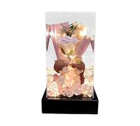 FashionCha Ramo Floral Artificial con Bouquet de Rosas de Jabón Luz Led Y Caja Transparente Acrílica Aniversario Novia Y Decoración de, Style F, Individual