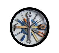 FashionCha Reloj de Pared con Inspiración en Taller Mecánico Diseño Moderno y Silencioso Material Resistente PP Indicado para Sala de Estar Oficina Dormitorio, Blanco, Individual