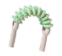 FashionCha Rodillo muscular sostenido a mano para masajeador de piernas Equipo de herramientas de masaje cómodos de 20 ruedas para el golfista Elbow Home Gym, Blanco Verde