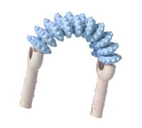 FashionCha Rodillo muscular sostenido a mano para masajeador de piernas Equipo de herramientas de masaje cómodos de 20 ruedas para el golfista Elbow Home Gym, Blanco Azul