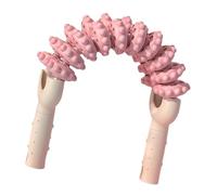 FashionCha Rodillo muscular sostenido a mano para masajeador de piernas Equipo de herramientas de masaje cómodos de 20 ruedas para el golfista Elbow Home Gym, Blanco Rosa