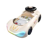 FashionCha Volante de Juguete con Aventura Educativa Infantil Control de Conducción Simulada Sonidos Vehiculares Y Función de Luz para Aprendizaje Adecuado para, Marrón Beige