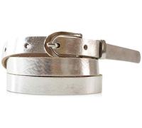 fashionchimp Cinturón para mujer fabricado en 100% cuero auténtico, cinturón estrecho, ancho 1,5 cm - Made In Germany(Plateado-Metallic, 120/BW105)