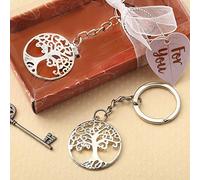 FASHIONCRAFT Llavero plateado con árbol de la vida y la familia, Plateado, S