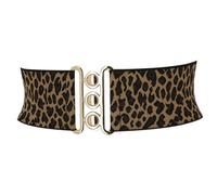 FASHIONGEN - Cinturón Ancha Elástico para mujer GLORIA - Pantera marrón, Small